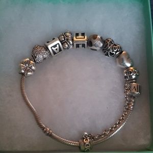 Beautiful pandora bracelet with charms